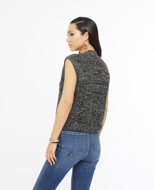 Gilet sans manches en maille moulinée noir - Pimkie
