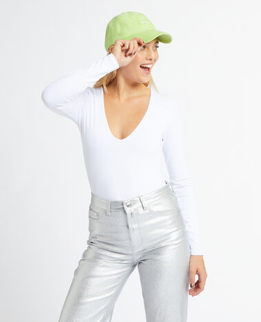 Body manches longues en matière gainante blanc - Pimkie