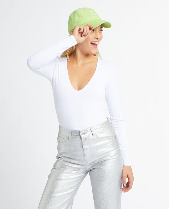 Body manches longues en matière gainante blanc - Pimkie