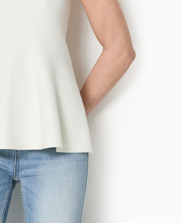 Top bustier évasé en maille blanc - Pimkie