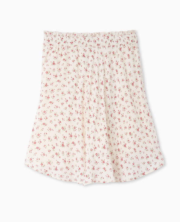 Jupe patineuse avec petites fleurs blanc - Pimkie