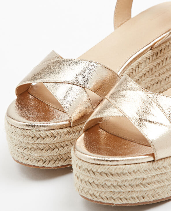 Chaussures compensees dorees outlet