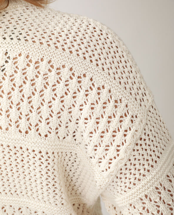 Pull en crochet blanc - Pimkie