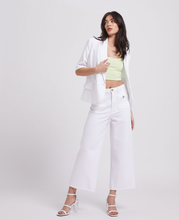 Jean wide taille haute blanc - Pimkie