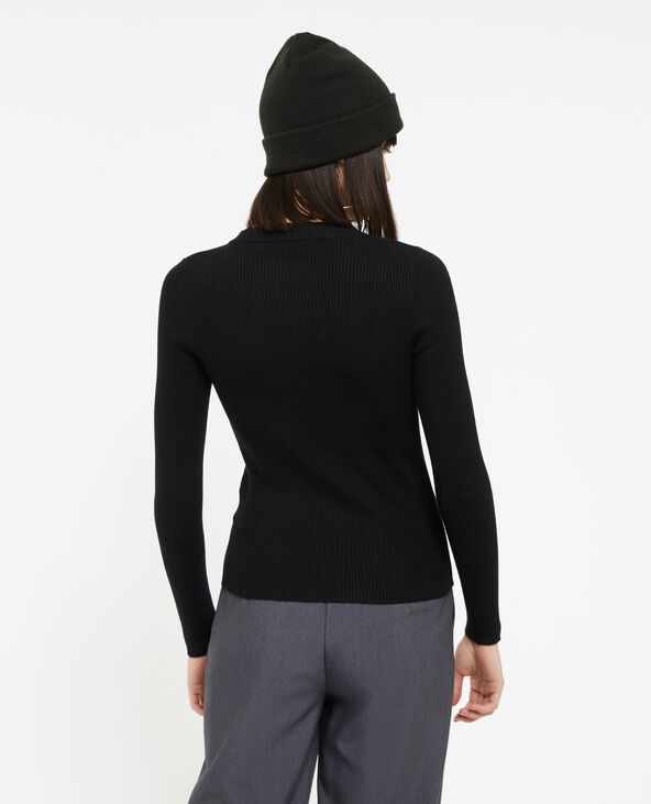 Pull en maille col rond noir - Pimkie