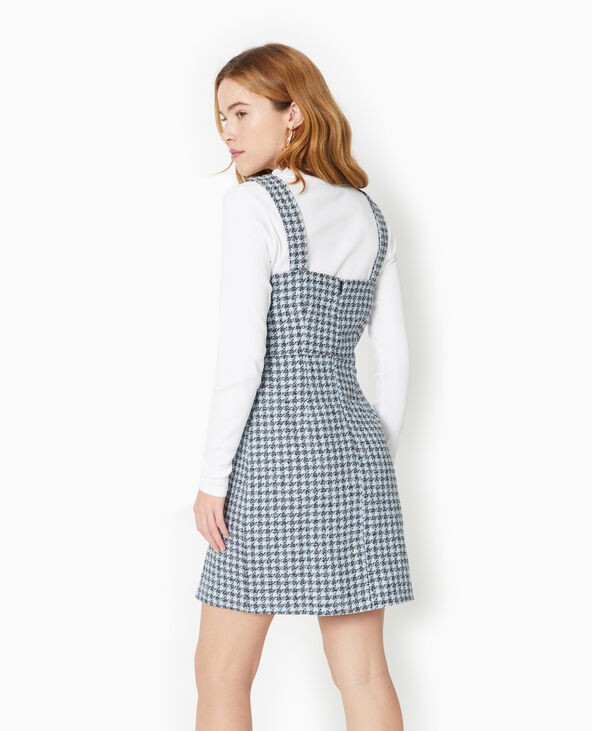Robe courte à bretelles en tweed bleu clair - Pimkie