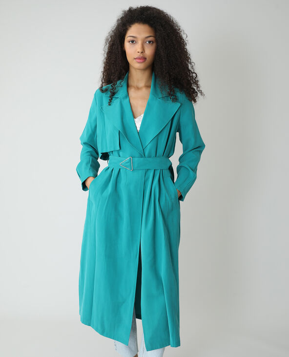 Trench long vert émeraude - Pimkie