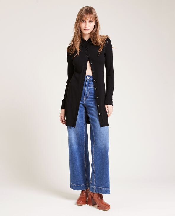 Robe courte boutonnée noir - Pimkie