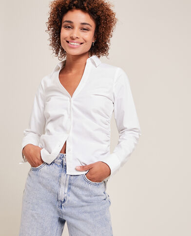 Chemise cintrée col V blanc - Pimkie