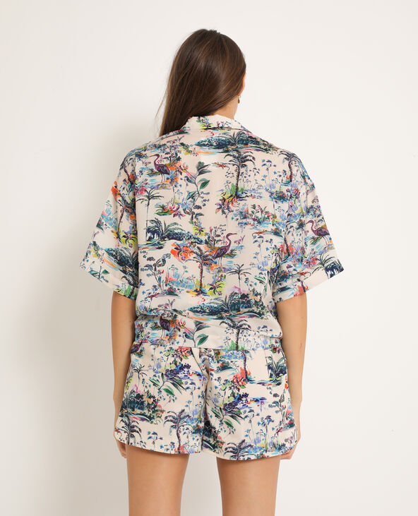 Chemise imprimé tropical écru - Pimkie
