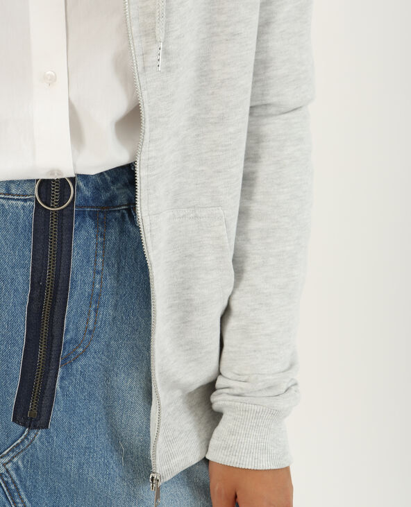 Gilet à capuche gris chiné - Pimkie