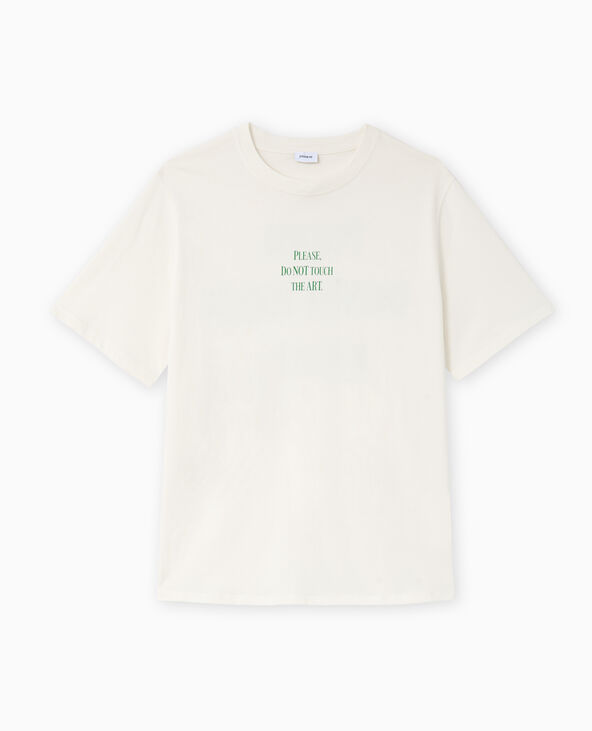 T-shirt oversize avec print devant et dos blanc - Pimkie