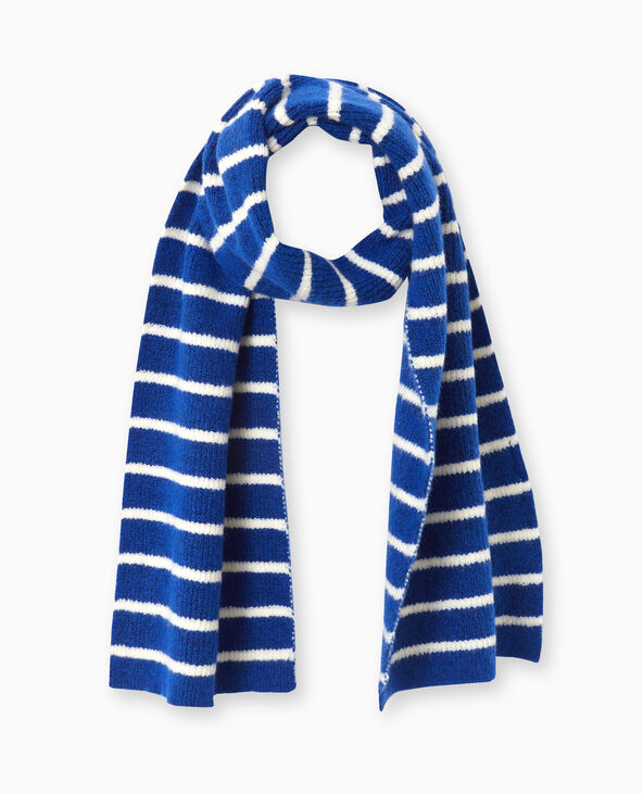 Echarpe en maille rayée bleu marine - Pimkie