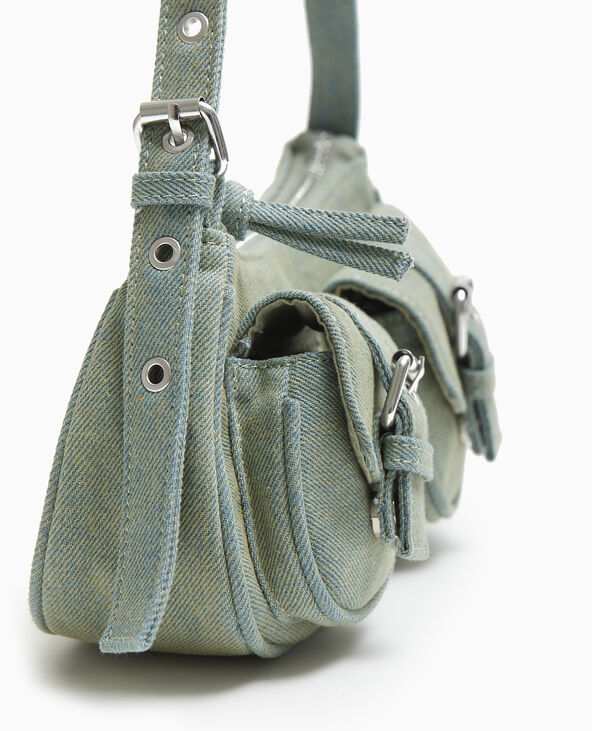 Sac multipoche en jean effet dirty bleu clair - Pimkie