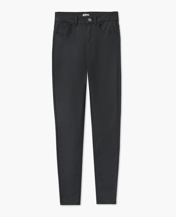 Jean skinny enduit effet cuir noir - Pimkie