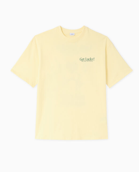 T-shirt oversize avec print devant et dos Jaune pâle - Pimkie