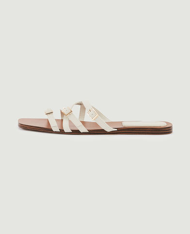 Mules plates avec brides blanc - Pimkie