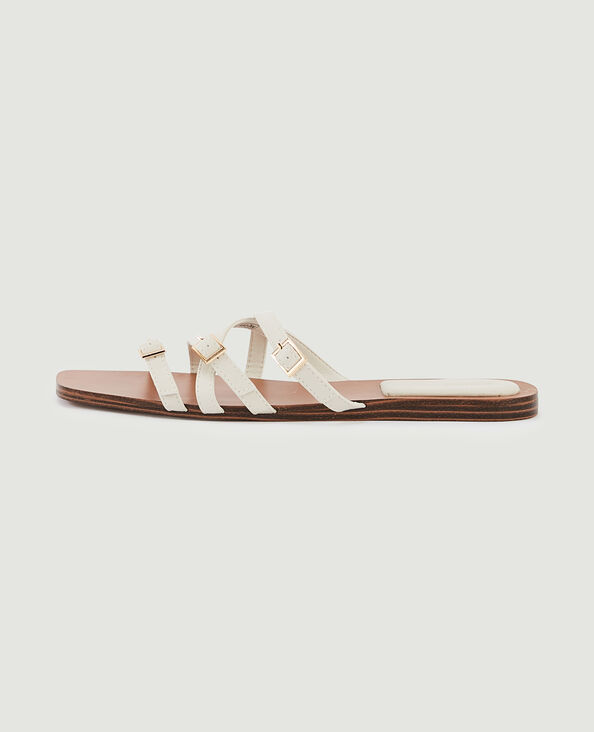 Mules plates avec brides blanc - Pimkie