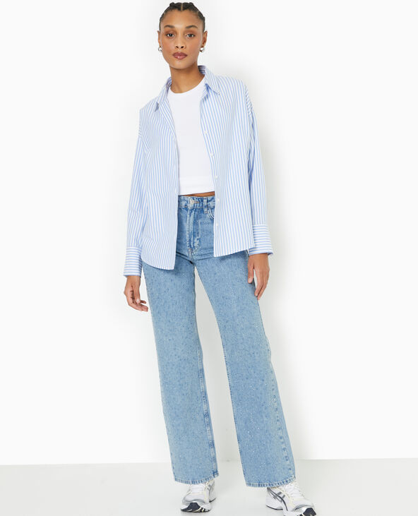Chemise oversize rayee col ouvert