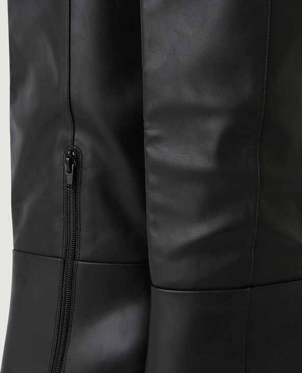Bottes simili cuir à talon noir - Pimkie