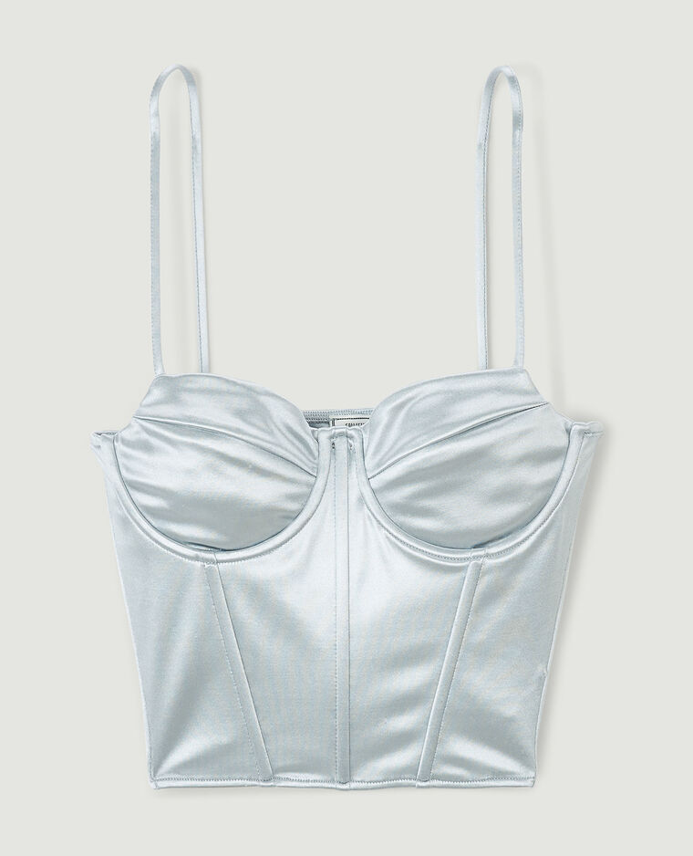 Corset en satin gris clair - Pimkie
