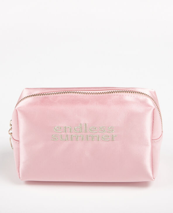 Trousse de maquillage satinée beige - Pimkie