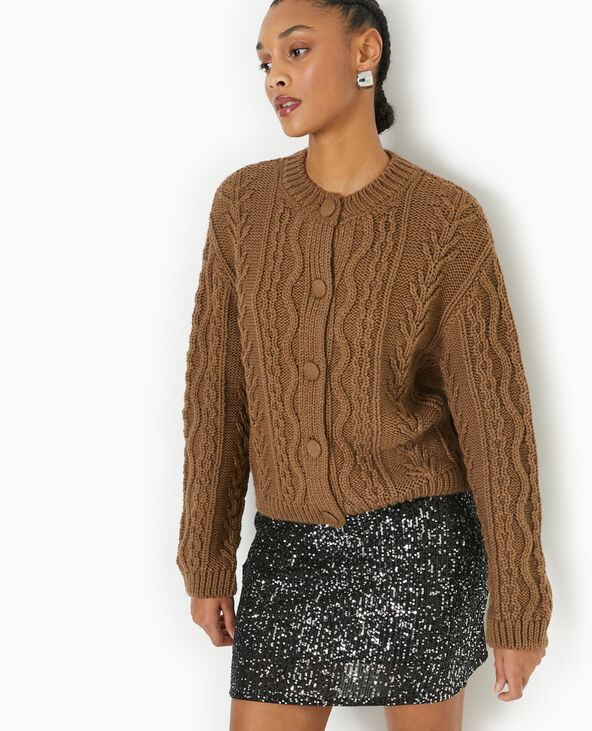 Gilet en maille fantaisie blanc - Pimkie