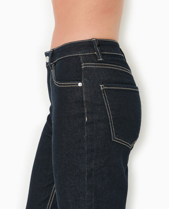 Jean droit taille regular avec bas coupés bleu - Pimkie