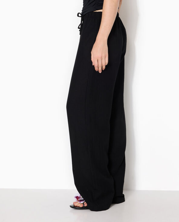 Pantalon droit et large avec ceinture coulissée noir - Pimkie