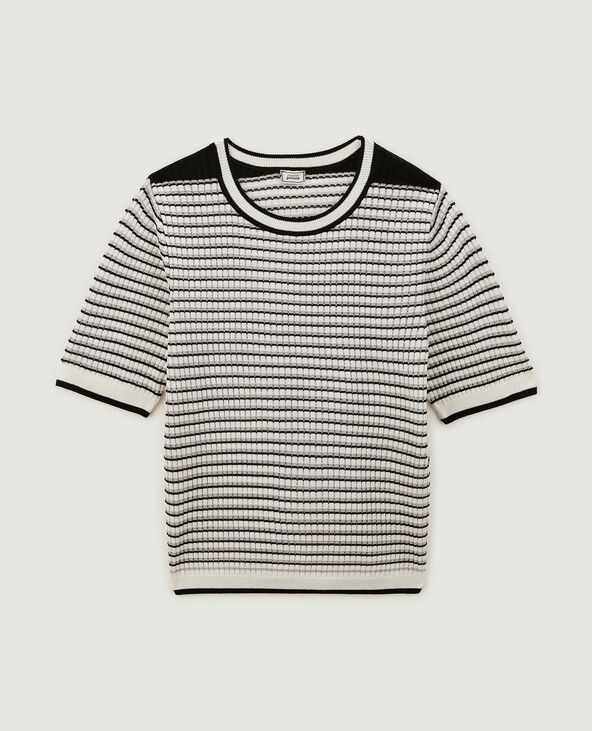Pull ajouré manches courtes noir - Pimkie