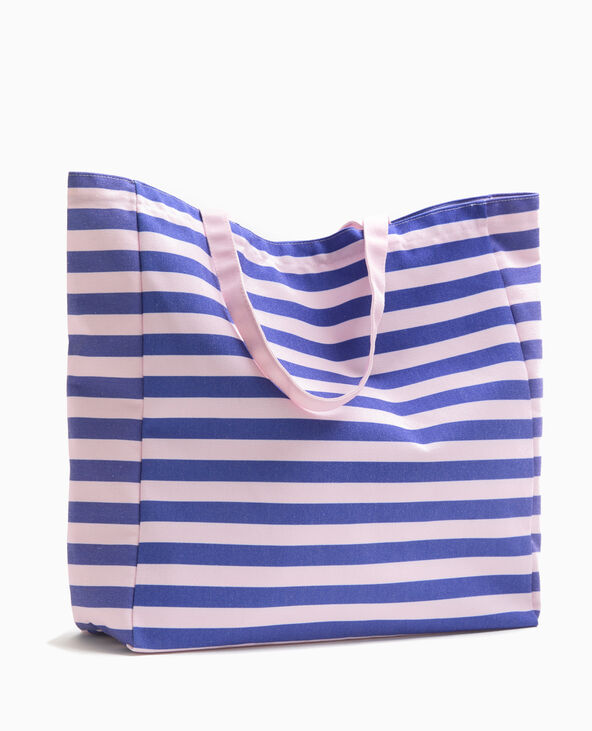 Grand totebag rayé violet - Pimkie