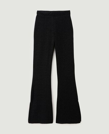 Pantalon flare lurex avec fente  noir - Pimkie