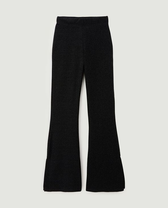 Pantalon flare lurex avec fente  noir - Pimkie