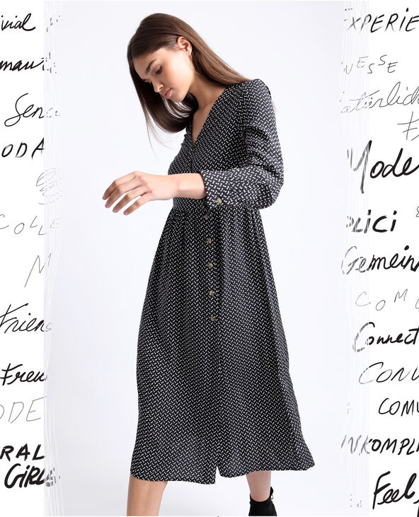 Robe longue boutonnée noir - Pimkie