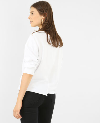 Sweat à message asymétrique blanc - Pimkie
