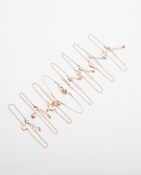 Lot de 8 bracelets rose gold doré - Pimkie