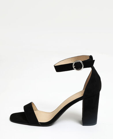 Sandales à talons microfibre noir - Pimkie