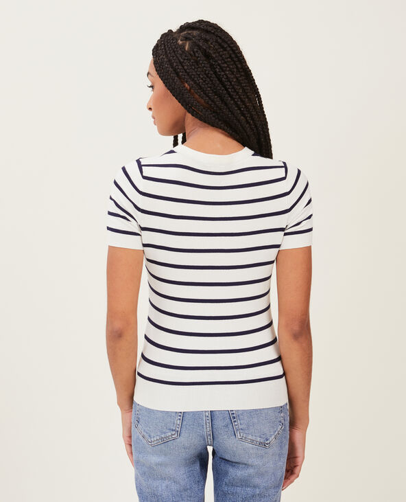Pull manches courtes en maille fine blanc - Pimkie