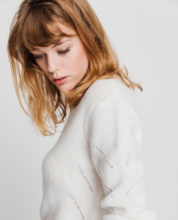 Pull en maille ajourée blanc - Pimkie