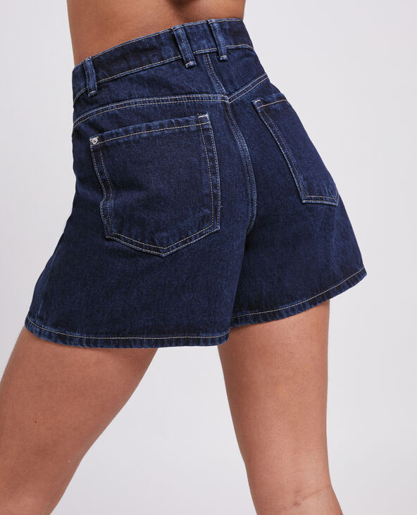 Short en jean taille haute bleu marine - Pimkie