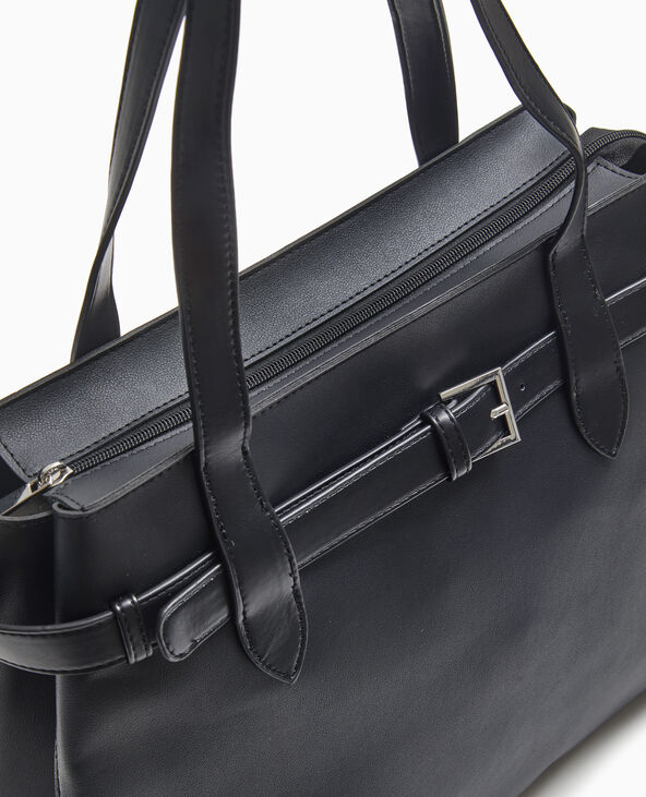 Grand sac cabas avec ceinture noir - Pimkie
