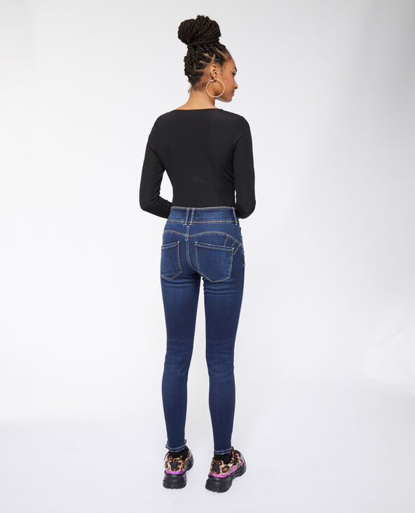 Jean skinny push-up avec double bouton bleu marine - Pimkie