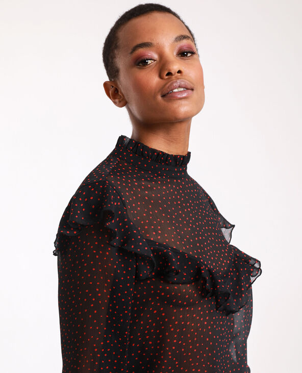 Blouse à pois noir - Pimkie