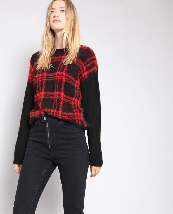 Pull tartan noir - Pimkie