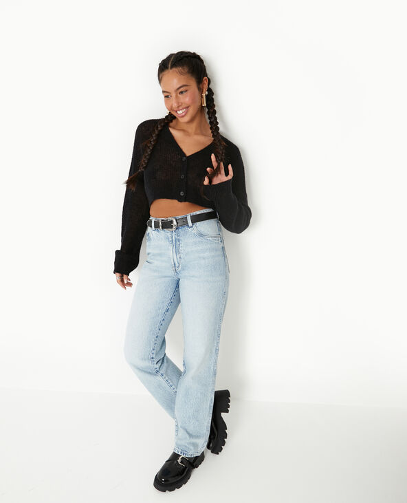 Jean droit taille haute bleu clair - Pimkie