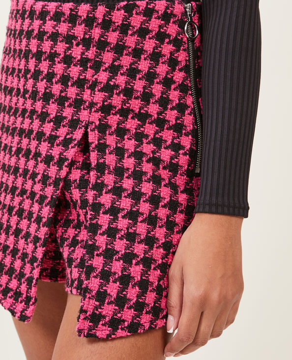 Jupe-short en tweed noir - Pimkie