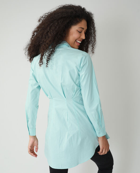 Chemise longue cintrée bleu turquoise - Pimkie