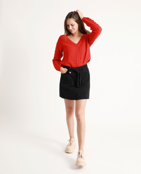 Pull torsadé rouge - Pimkie