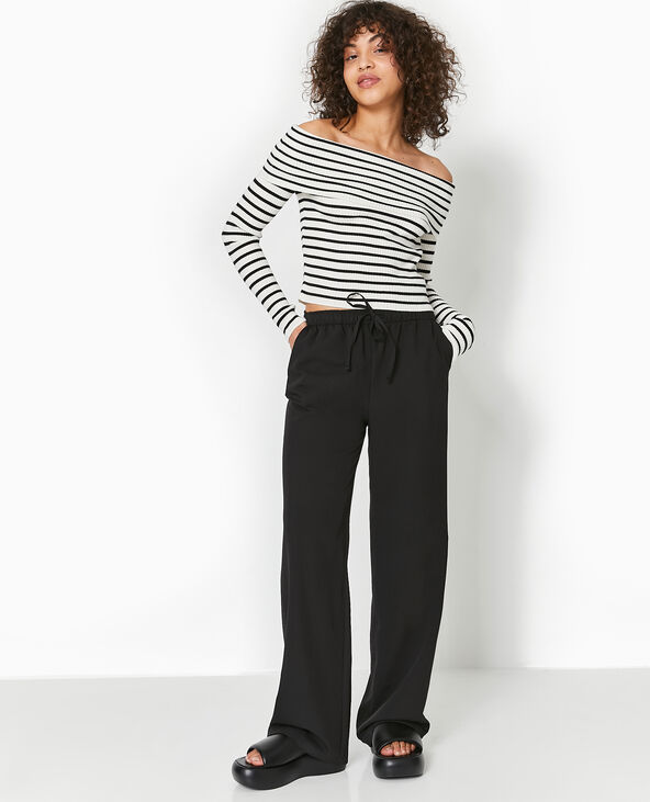 Pull maille fine encolure Bardot blanc - Pimkie