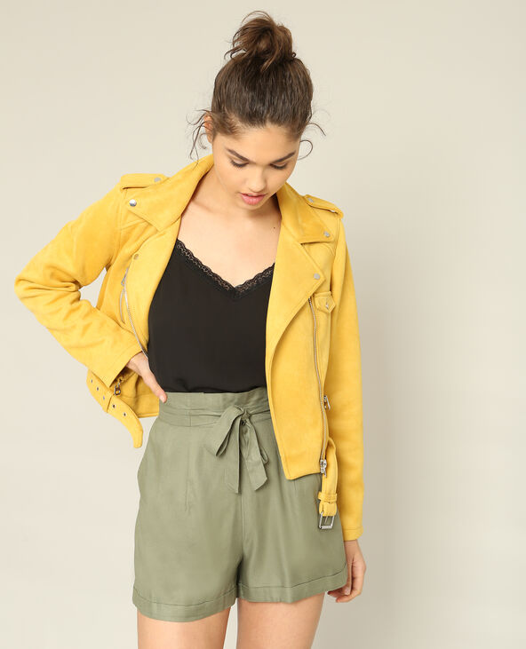 Veste biker suedine